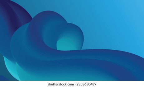 Blue Color gradation with 3D effect. Fluid shape background. Modern and abstract. Creative