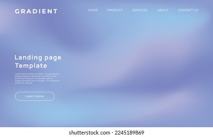 Blue color gradient background. Landing page Template, abstract blurred background, defocused orange gradient