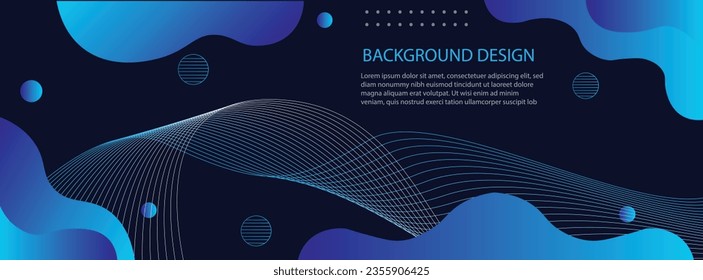   Blue color gradient  banner template.Design with liquid shape.vector illustration