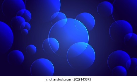 Blue color gradient bubbles abstract background vector illustration  