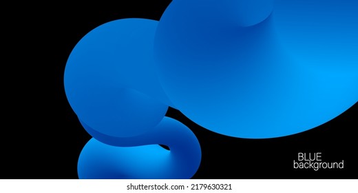 Gradiente de color azul. Fondo fluido. Onda dinámica de flujo 3d. Diseño abstracto fluido. Color líquido.