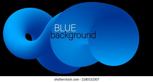 Blue color gradient. Fluid background. Dynamic 3d flow wave. Fluid abstract design. Liquid color.