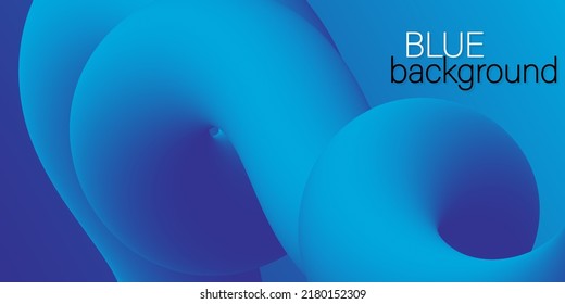 Blue color gradient. Fluid background. Dynamic 3d flow wave. Fluid abstract design. Liquid color.