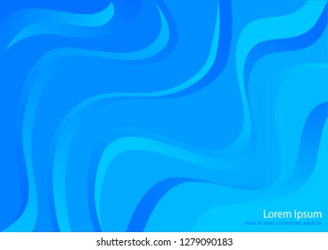Blue color gradient wave modern design vector background illustration - Vector Graphics