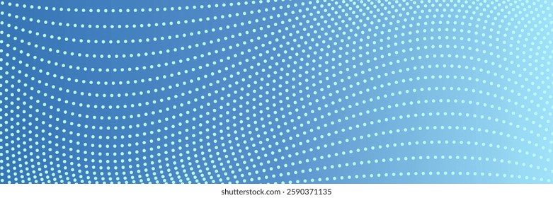 Blue color halftone pattern background. Blue dots pattern. Blue gradient halftone background.