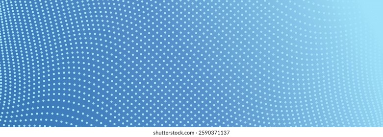 Blue color halftone pattern background. Blue dots pattern. Blue gradient halftone background.