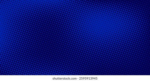 Blue color halftone pattern background. Blue dots pattern. Blue gradient halftone background.