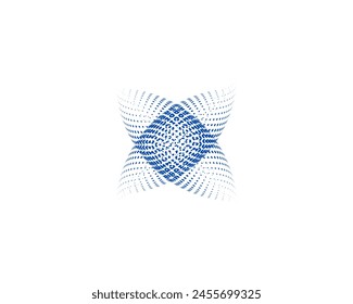Icono de Vector de semitono de color azul aislado en fondo blanco
