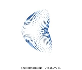 Blue color Halftone vector icon isolated in white background