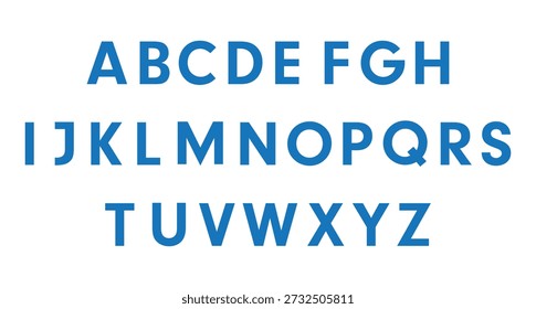Blue color hand drawing of uppercase english alphabet letter on white background