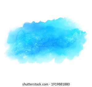 Blue color hand drawn paper texture watercolor vector splash, grunge design background. Aqua liquid abstract scribble wallpaper, label, scrapbook