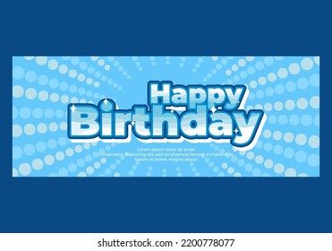 Blue Color Of Happy Birthday Text Effect Design