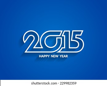 Blue color happy new year 2015 modern background design.