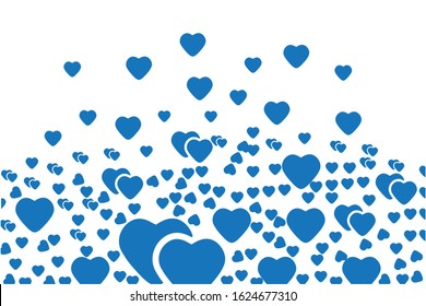 Blue color heart background vector