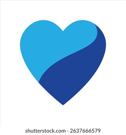 Blue color heart design concept.