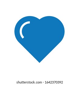Blue color heart icon vector - ui heart glyph icon vector 