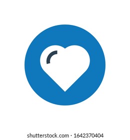 Blue color heart icon vector - ui heart glyph icon vector 