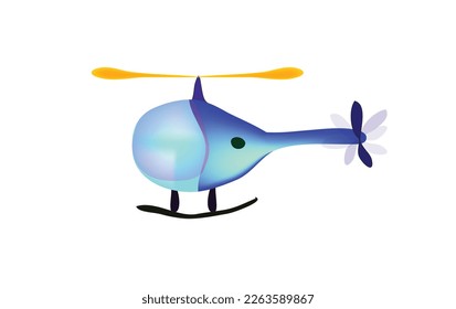 Blue color  helicopter vector art in white background