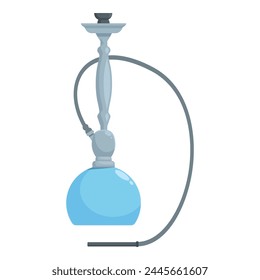 Blue color hookah icon cartoon vector. Small portable device. Smoking steam