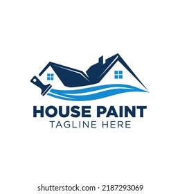 Blue Color House Painting Logo Business Stock Vector (Royalty Free ...