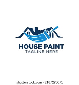 Blue Color House Painting Logo Business Stock Vector (Royalty Free ...