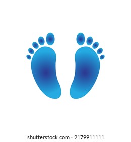 Blue Color Human Footprint Logo Awesome Stock Vector (Royalty Free ...