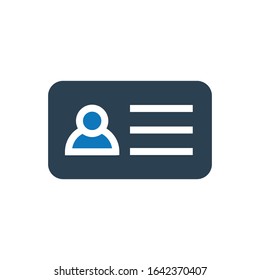 blue color id card glyph icon vector - ui icon vector 