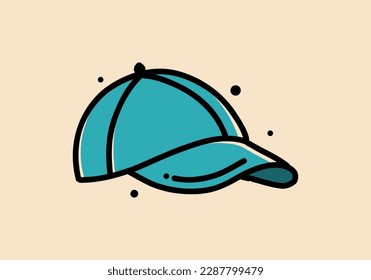 Blue color illustration design of a sport cap