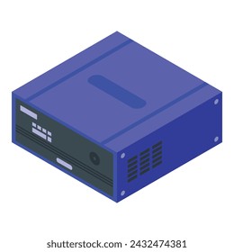 Blue color inverter icon isometric vector. Generator battery. Storage electric