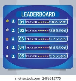 blue color leaderboard design template. game leaderboard abstract