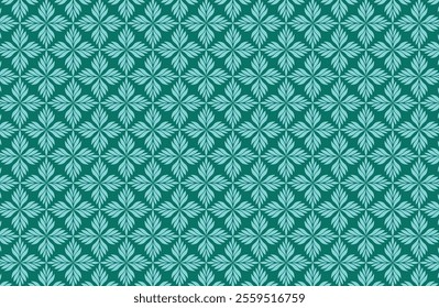 Blue Color Leaves Fabric Pattern