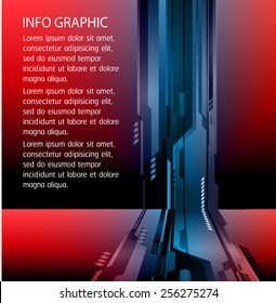 blue color Light Abstract Technology background for computer graphic website internet and business. circuit. red background. text box. label. card.