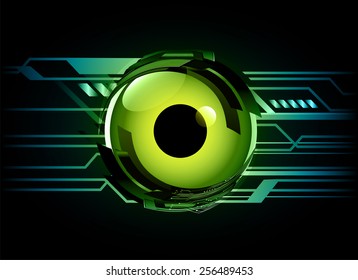blue color Light Abstract Technology background for computer graphic website internet and business. circuit. black background. green eye. label. card.