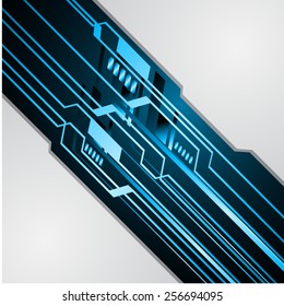 blue color Light Abstract Technology background for computer graphic website internet and business. circuit. silver white background. text box. label. card.