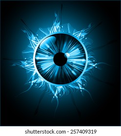 blue color Light Abstract Technology background for computer graphic website internet and business. circuit. blue eye.