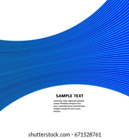 Blue color. Linear background. Design elements. Curved sharp corners many streak created using Blend Tool. Poligonal lines. Guilloche. Vector illustration EPS 10. Creative band art.
