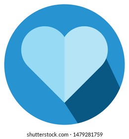 Blue color love flat vector icon illustration.