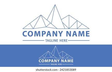 Logo-Design für blaue, Low-Poly-Motive