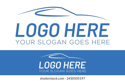 Blue Color Luxury Automotive Car Logo Design