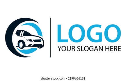 Blue Color Luxury Car Logo Design