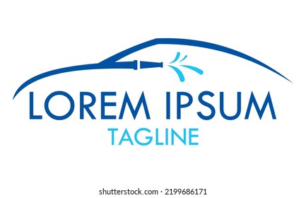 Blue Color Luxury Car Water Splash Logo Design