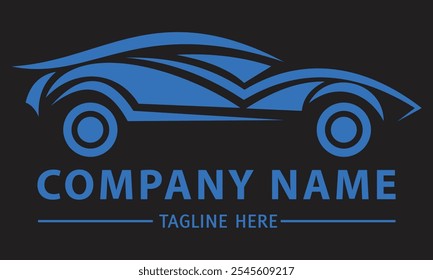 Blue Color Luxury Fast Car Logo Design