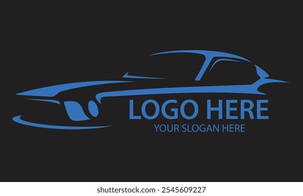 Blue Color Luxury Fast Car Logo Design