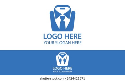 Blue Color Luxury Suit Suitable for Laundry Logo Design