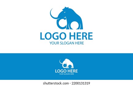 Blue Color Mammoth Logo Design for your business , simple clean logo