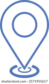 Blue color map pin location line icon. Modern map markers .Vector illustration on a white background