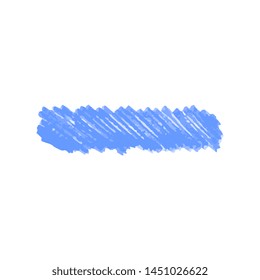 Blue Color Marker Scribble Stain Or Line Realistic Style, Vector Illustration Isolated On White Background. Hand Drawn Highlighter Pen Stroke Or Felt Tip Trace