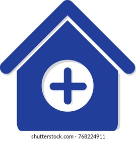 Blue Color Medical Center Hospital Dispensary Icon Logo Illustration 