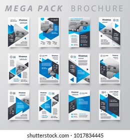 Blue color Mega pack Brochure design template flyer set