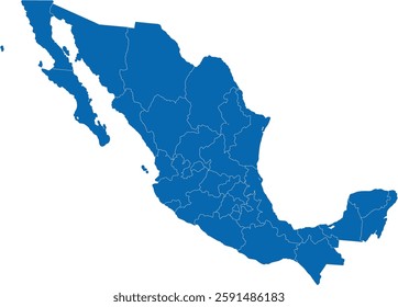 Blue color Mexico Map Mexico